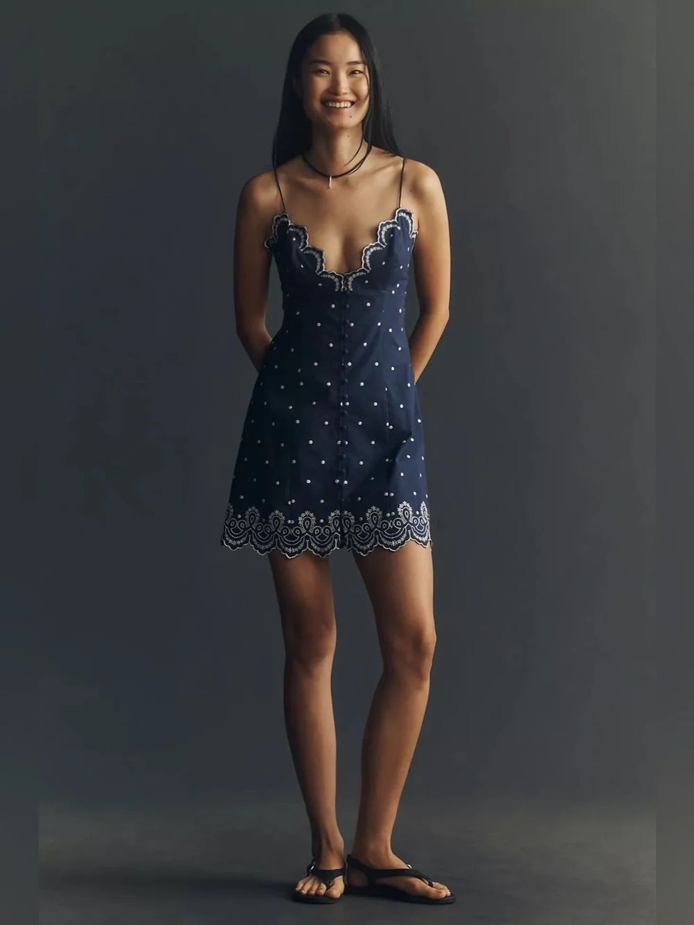 Maeve Embroidered Shift Dress Size S